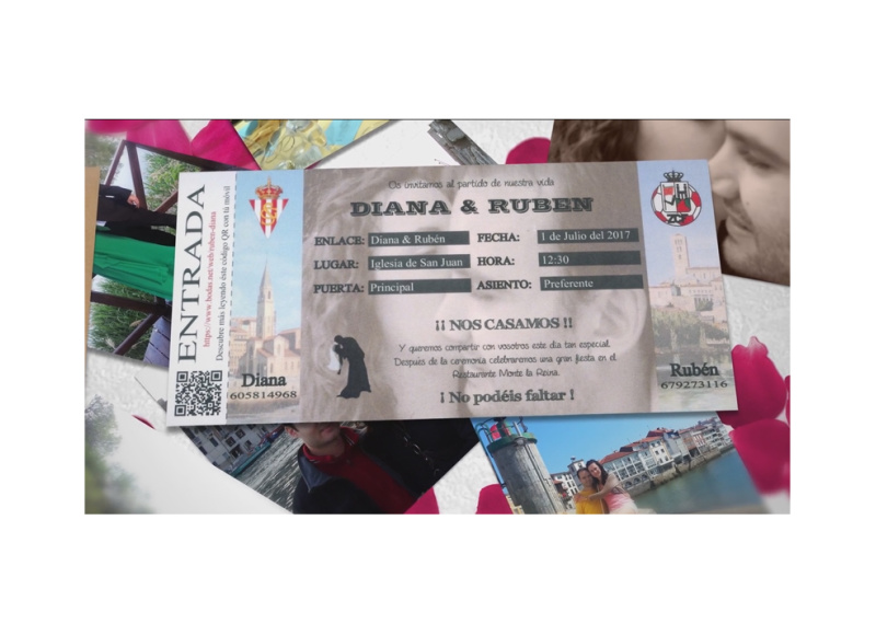Diana y Rub&eacute;n, la invitaci&oacute;n de la boda