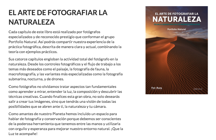 Autora del capítulo "fotografía y conservación"