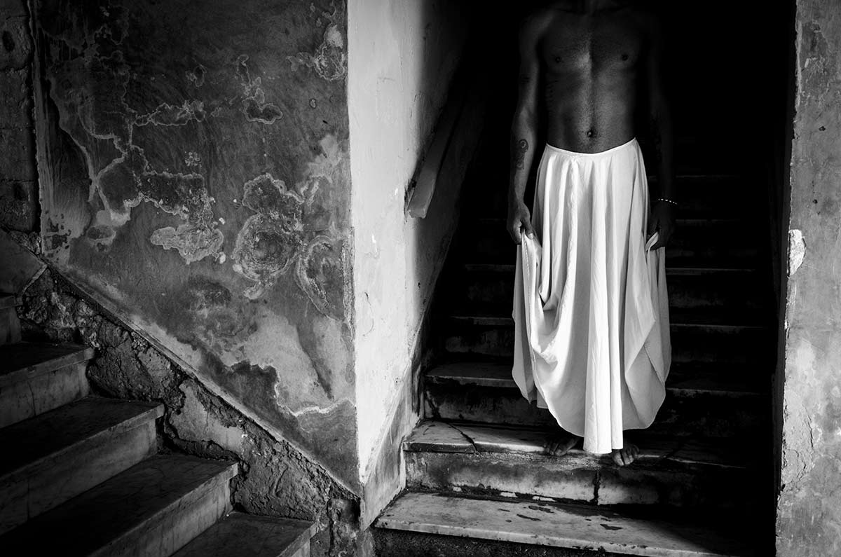 cuban dancer with skirt , conceptual cuban photography