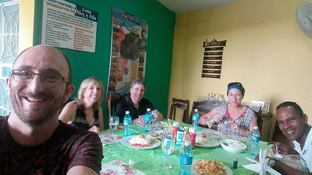 resting in a photography tour in vinales eating in a B & B