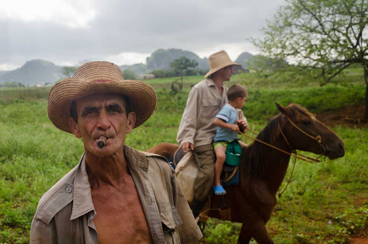 cuban farmer in vinales smoking a cuban tobacco, photo taken in my last photography tour to cuba