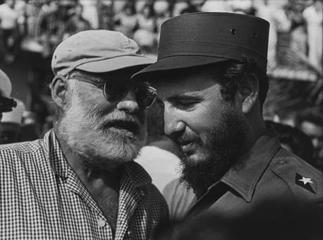 Fidel Castro and Ernest Heminguay, photo taken by  Corrales.