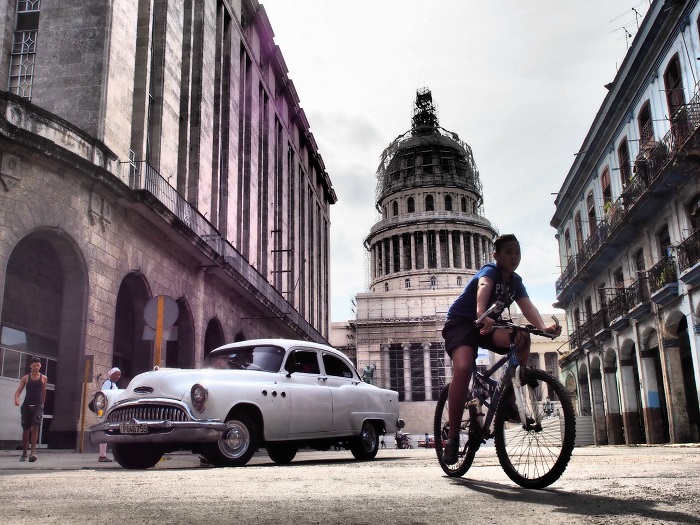 capitol of havana a photo taken from down place